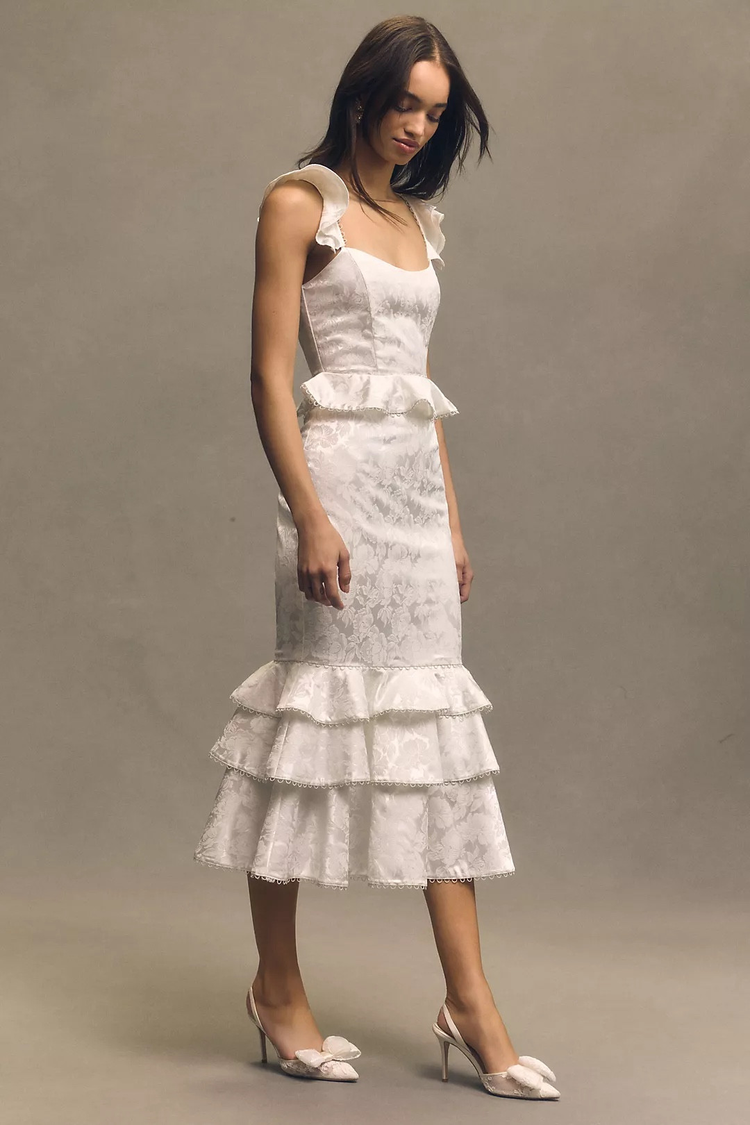 Anthropologie midi white dresses for the bride