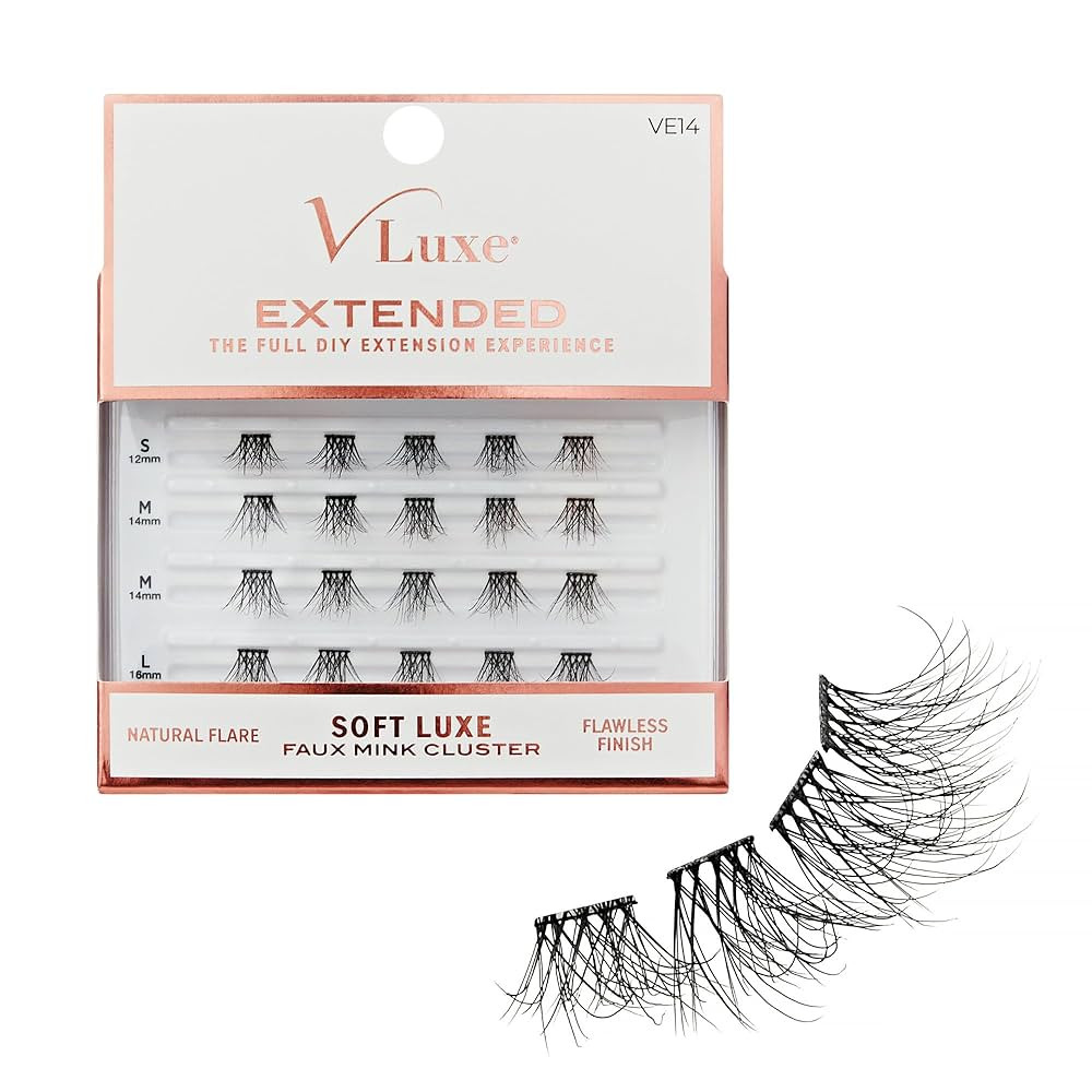 VLuxe Soft Luxe Faux Mink Lash Cluster, 12-16mm Seamless DIY Lash Extensions, Volume & Wispy Fans... | Amazon (US)
