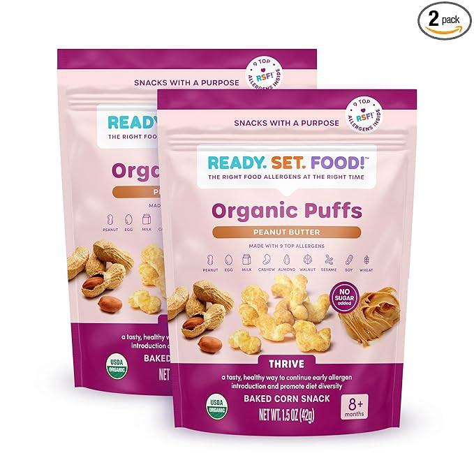 Ready Set Food Organic Puffs – Early Allergen Introduction Snack Puffs w/ 9 Top Allergens: Orga... | Amazon (US)