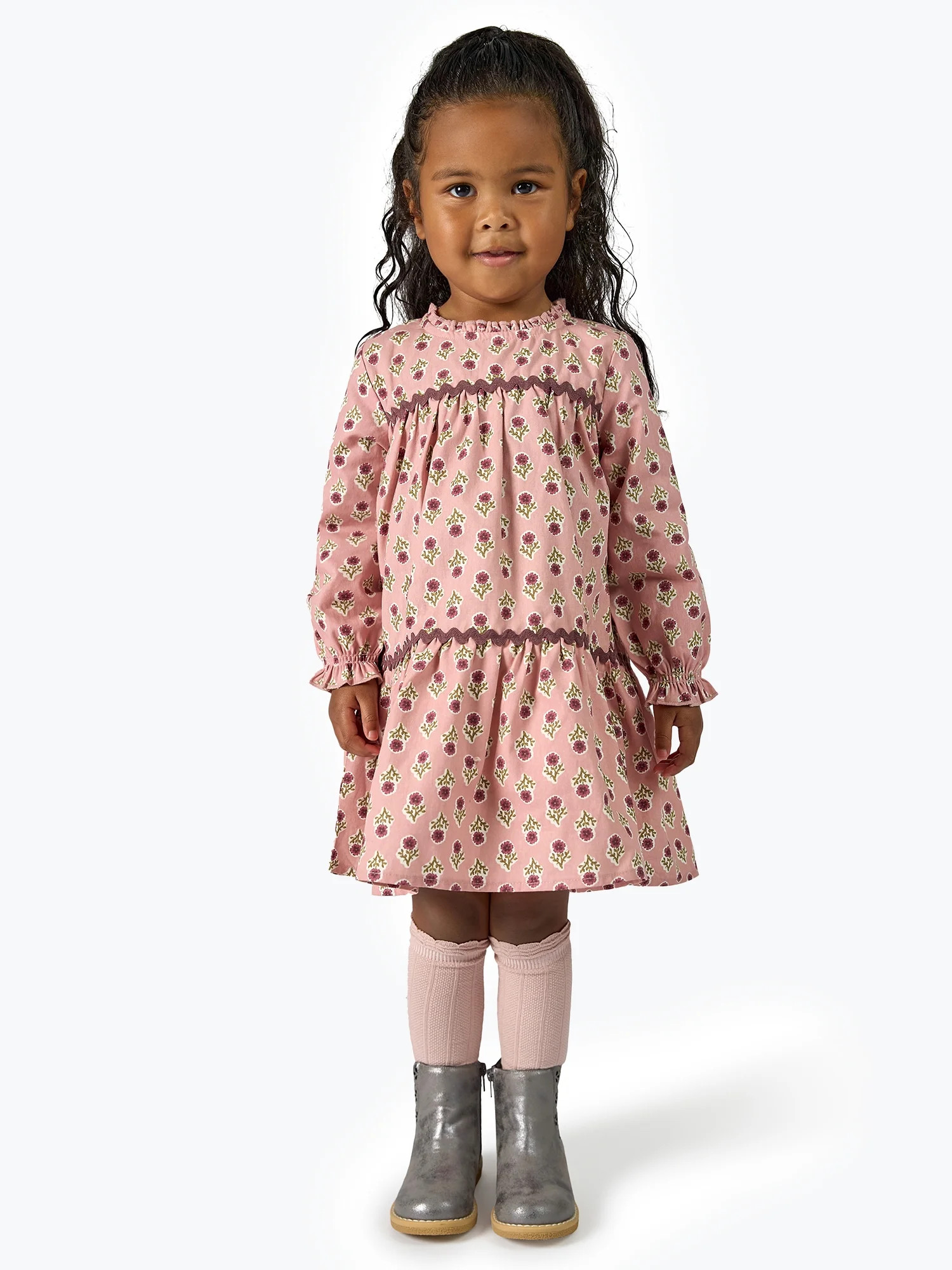 Modern Moments by Gerber Toddler Girl Tiered Dress with Ric Rac, Sizes 12M-5T - Walmart.com | Walmart (US)