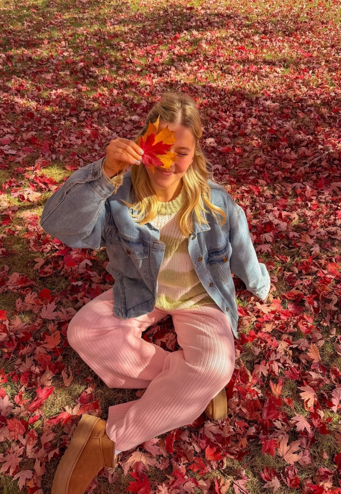 fall outfit inspo, cozy girl outfits, colorful outfits, jean jackets, pink sweatpants, green striped sweater, pumpkin patch aesthetic, fall aesthetic, cozy outfits, colorful autumn inspo 

#LTKHalloween #LTKSeasonal #LTKU