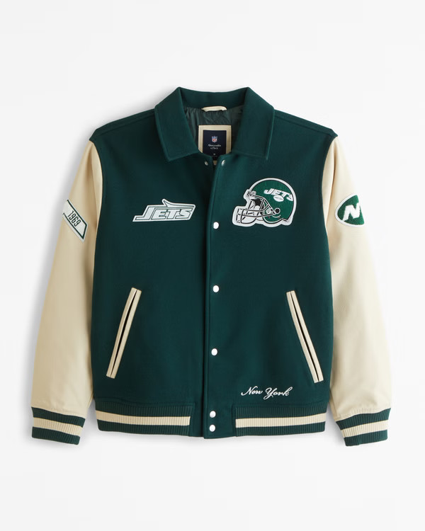 New York Jets Varsity Bomber Jacket | Abercrombie & Fitch (US)