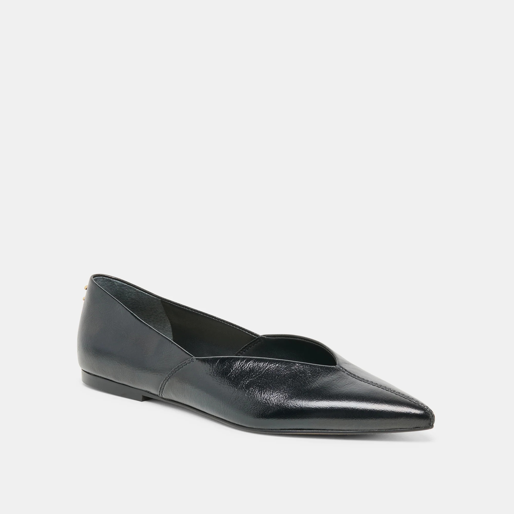 Gema Flats Black Leather | DolceVita.com