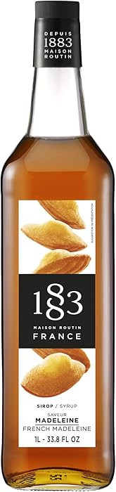 1883 French Madeleine Syrup for Drinks, Made in France, 1 Liter Glass Bottle | Amazon (US)
