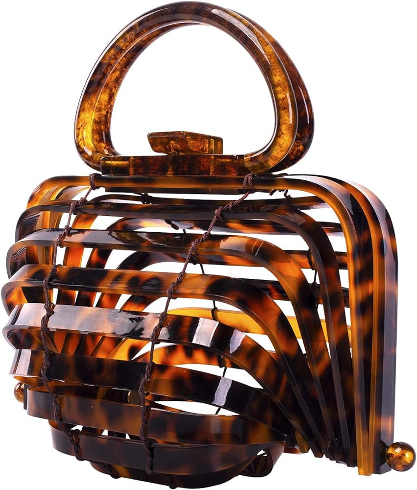 sorozien Womens Acrylic Clutch Folding Tote Bag Handmade Beach Handbag | Amazon (US)