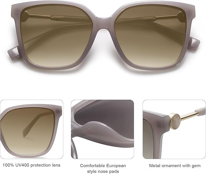 SOJOS Trendy Square Sunglasses for Women Fashion UV Protection Lens Womens Sunnies Sunglasses SJ2... | Amazon (US)