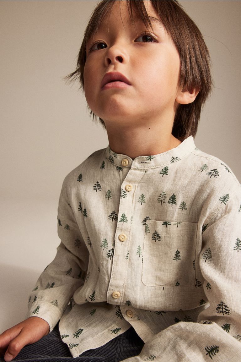 Linen Band Collar Shirt | H&M (US)