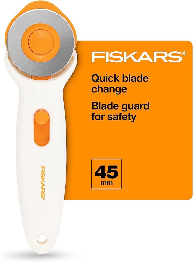Fiskars 45mm Rotary Cutter for Fabric - Premium Stick Rotary Cutter - Craft Supplies - Crafts, Se... | Amazon (US)