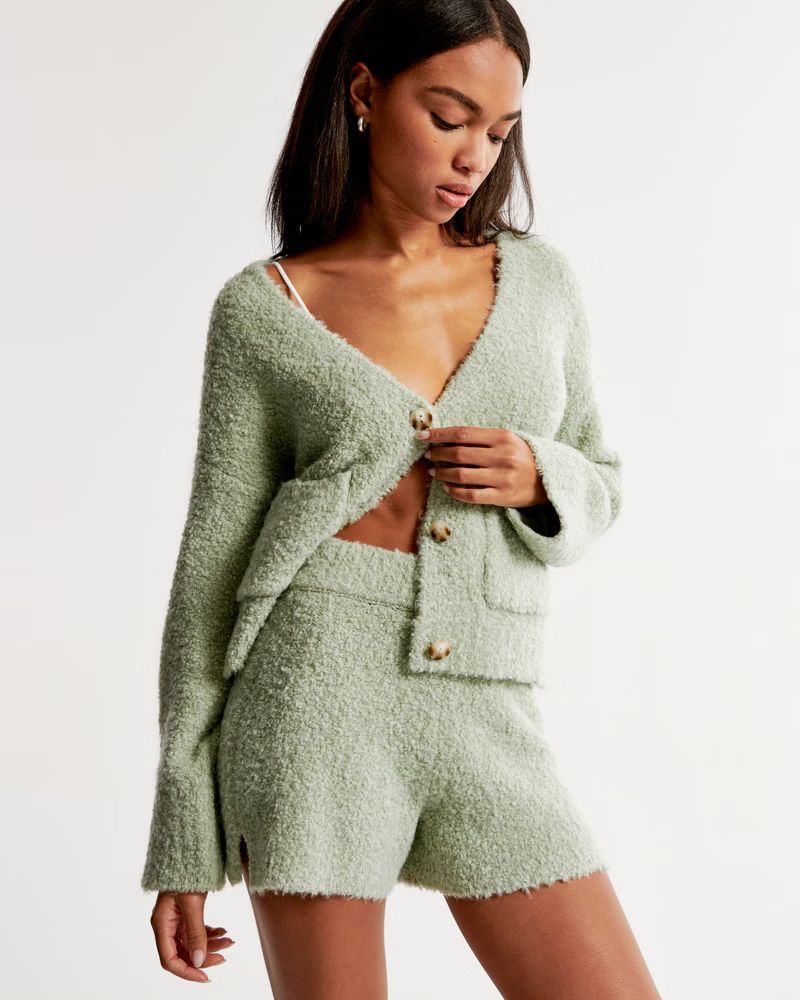 Women's Lounge Boucle Sweater Short | Women's Matching Sets | Abercrombie.com | Abercrombie & Fitch (US)