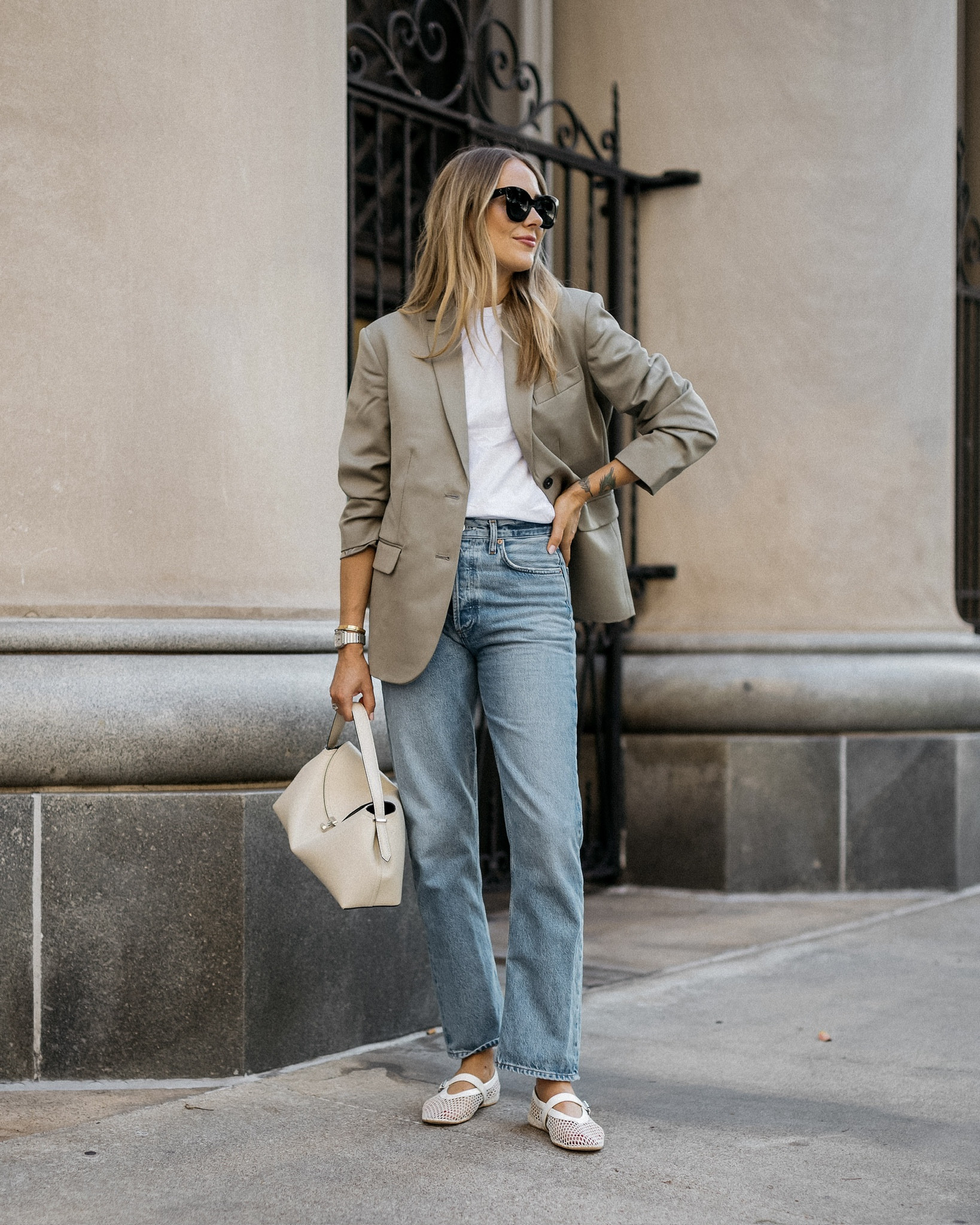 Blazer size XS it runs big definitely size down! 

#LTKOver40 #LTKStyleTip #LTKShoeCrush