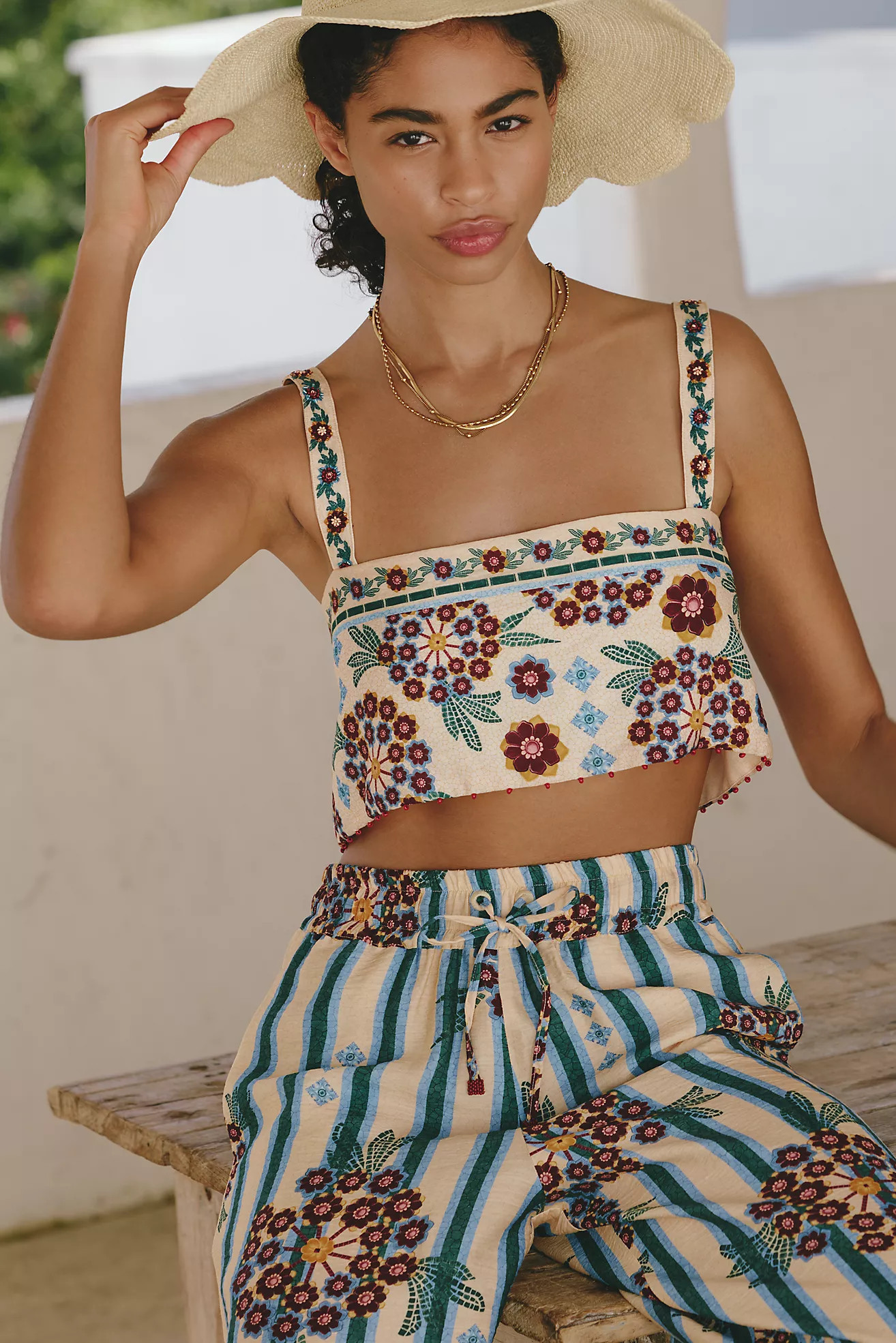 Agua Bendita x Anthropologie Senja Crop Top | Anthropologie (US)