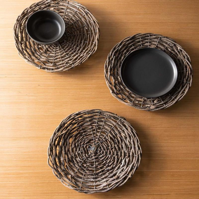 Round Rustic Twig Charger, Set of 4 | Vivaterra