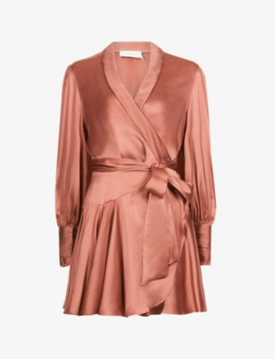 Belted silk wrap mini dress | Selfridges