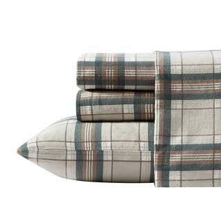 Edgewood 4-Piece Green Plaid Cotton King Sheet Set | The Home Depot