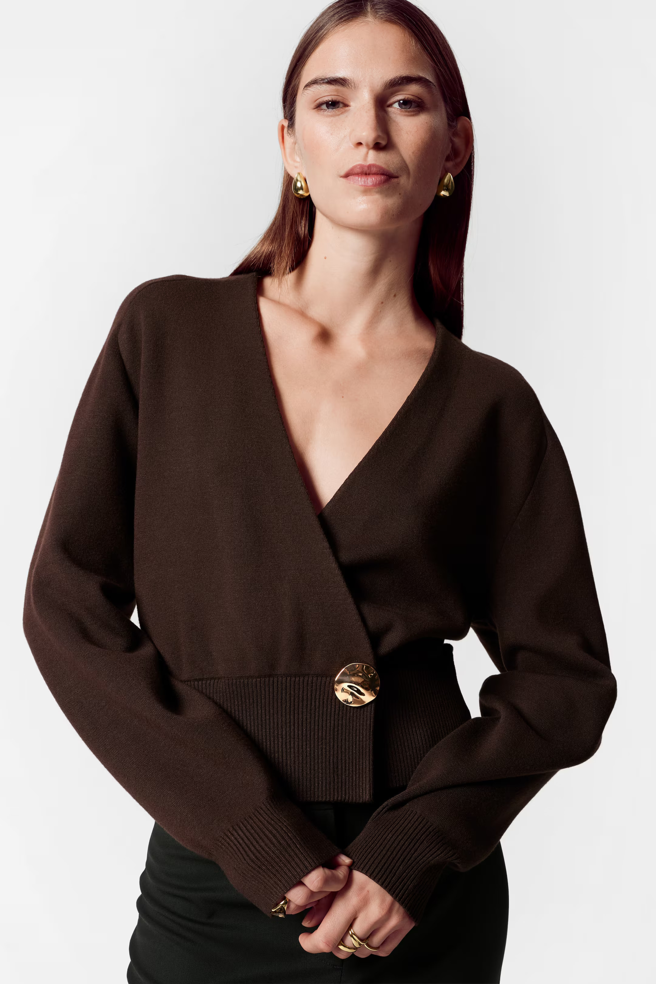 Waisted Knitted Wrap Cardigan | H&M (UK, MY, IN, SG, PH, TW, HK)