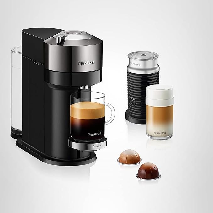 Nespresso Vertuo Next Deluxe Coffee and Espresso Maker, Pure Chrome with Aeroccino Milk Frother,1... | Amazon (US)