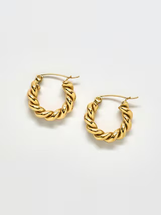 Admiral Row Gold Oval Twist Hoop Earrings | Gap (US)