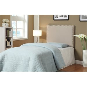 Furniture of America Manetta Fabric Upholstered Twin Headboard in Ivory | Cymax