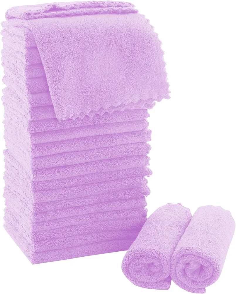 MOONQUEEN Ultra Soft Premium Washcloths Set - 12 x 12 inches - 24 Pack - Quick Drying - Highly Ab... | Amazon (US)