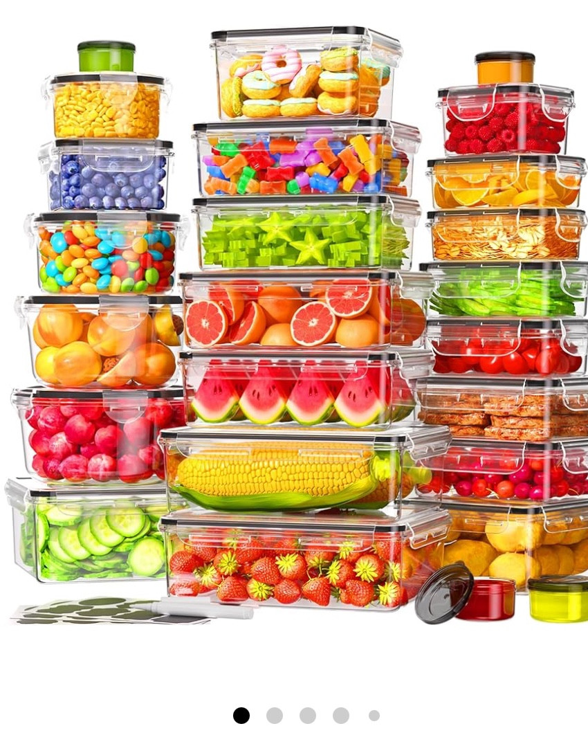 50 Pcs Large Food Storage Containers with Lids Airtight, Total
628.80Z Stackable Kitchen Organization Set, BPA-Free Plastic Meal Prep Container with Labels & Marker Pen

#LTKHome
