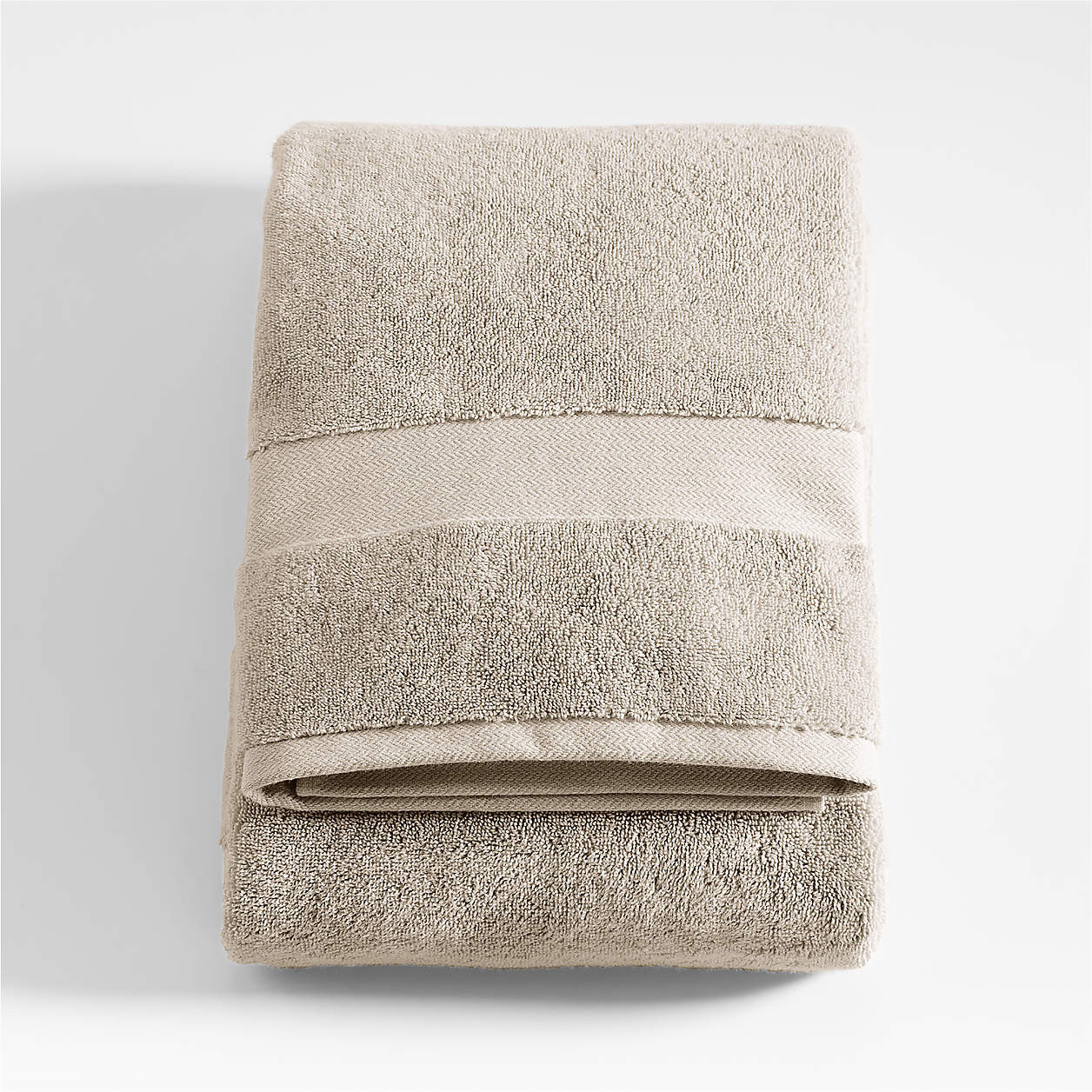 Organic Turkish Cotton Taupe Bath Towel + Reviews | Crate & Barrel | Crate & Barrel