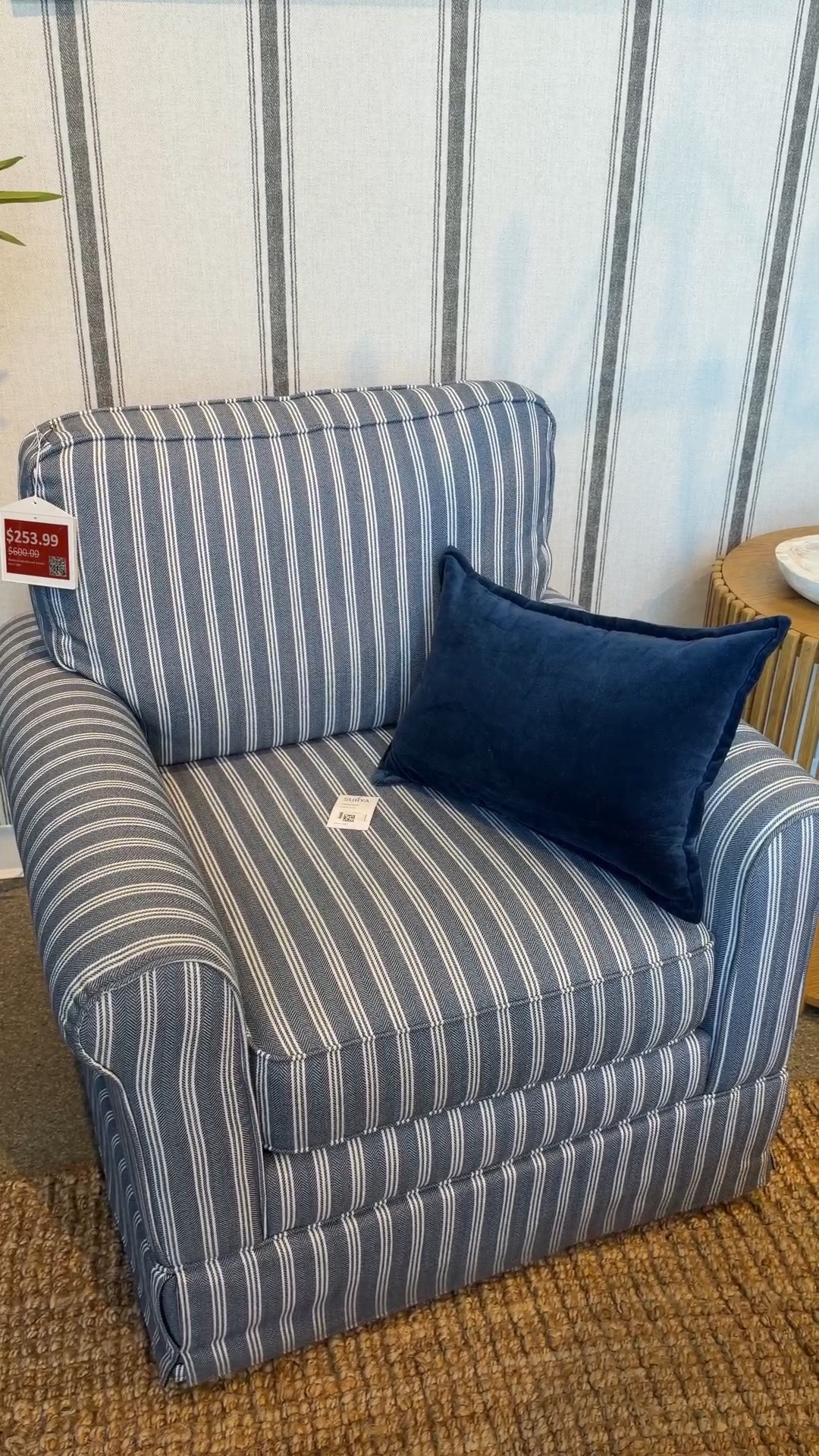 Major Wayfair Sale Alert! 💙 The Kandyn 33” Swivel Striped Accent Chair is such a charming furniture find with its classic striped design and comfy, tailored look. 👀 Shown here in Blue Striped Performance Linen, it also comes in several other colors and features a smooth 360° swivel—perfect for adding a pop of pattern to a living room or reading nook. 📖 I’ve linked it along with more striped accent chair finds in my LTK! 🩵 @Wayfair #accentchair #armchair #homeaccent

#LTKHome #LTKSaleAlert