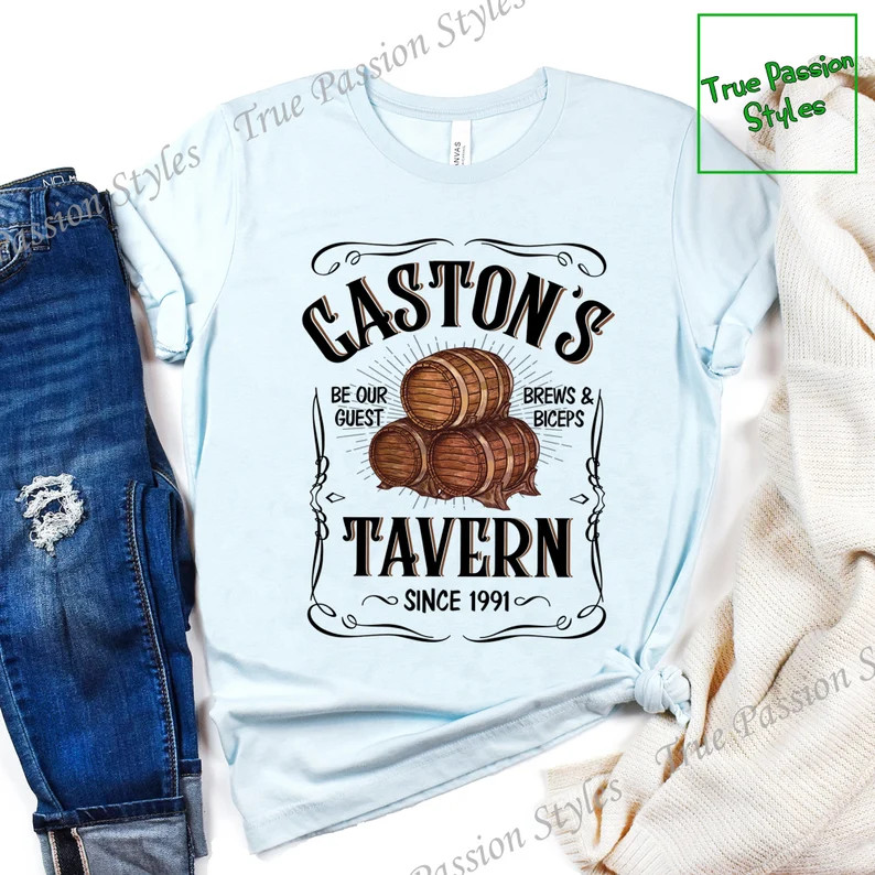 Beauty And The Beast Shirt, Disney Gaston's Tavern Le Pub Tee, Father's Day Gift, Family Vacation... | Etsy (US)