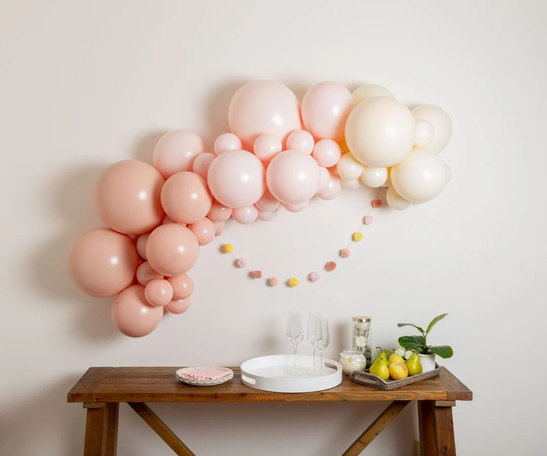 Copeland Balloon Garland Kit With Shades of Ballet Pink for - Etsy | Etsy (US)