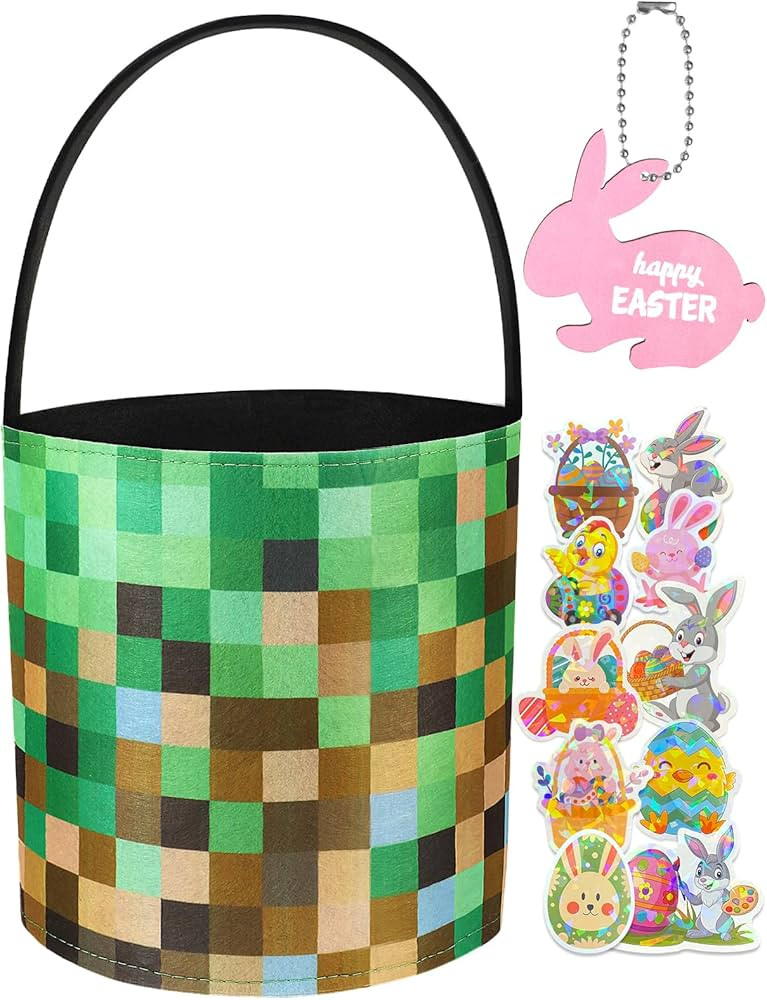 Swooflia Cute Easter Basket for Kids - Personalized Name Tag Large Felt Bags My First Tote Bucket... | Amazon (US)