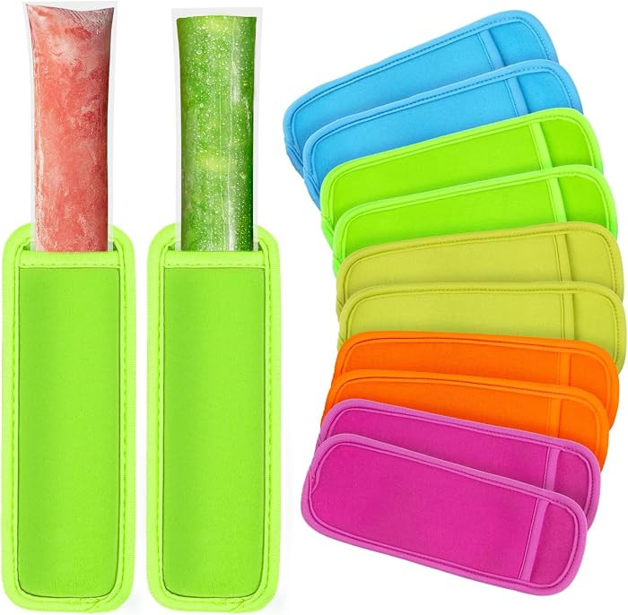 MAQIHAN Reusable Ice Popsicle Holders - 10 PCS Ice Pop Sleeves for Frozen Treats Yogurt Tubes Ice... | Amazon (US)