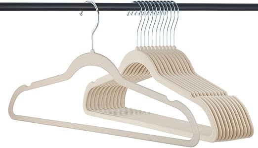 Home-it Premium Velvet Heavy duty-50 Pack - Non Slip Ivory Suit Clothes Hanger - Hook Swivel 360 ... | Amazon (US)