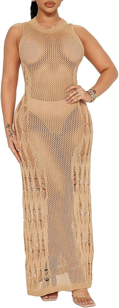 Bsubseach Beach Cover Ups for Women Crochet Cover Up Dress Bikini Cover Up Vacation Outfits for W... | Amazon (US)