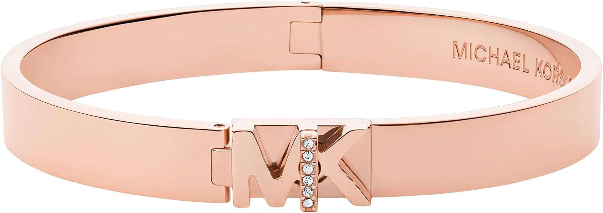 Michael Kors Women's Stainless Steel Bangle Bracelet with Crystal Accents | Amazon (US)