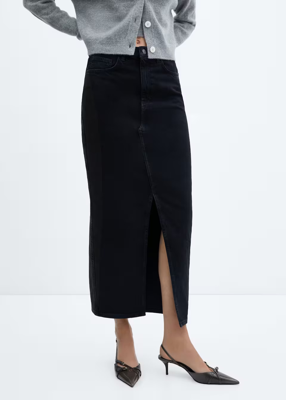 Slit denim skirt -  Women | Mango USA | MANGO (US)