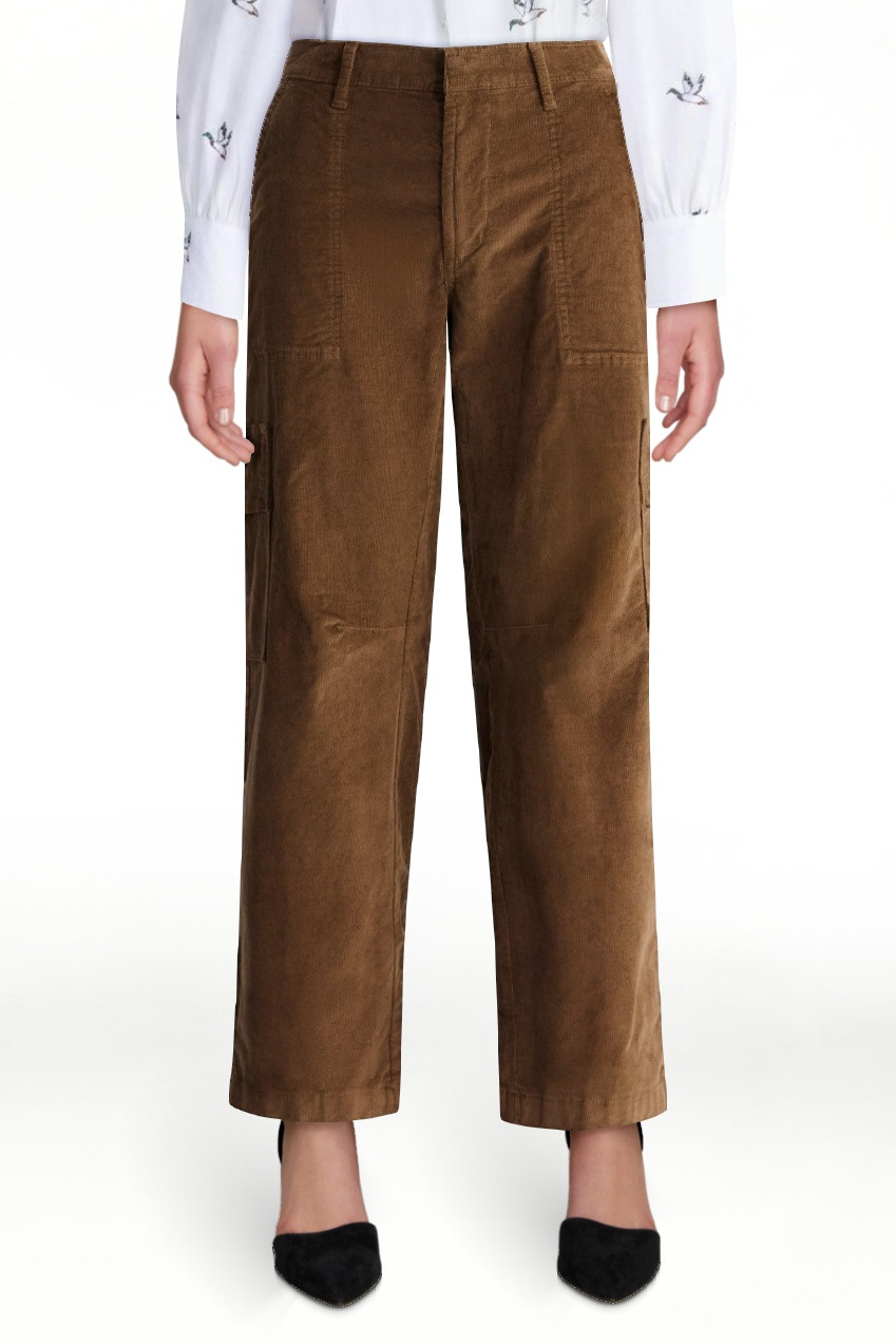 Free Assembly Women's and Women's Plus High Rise Cropped Corduroy Cargo Barrel Pants, Reg and Sho... | Walmart (US)