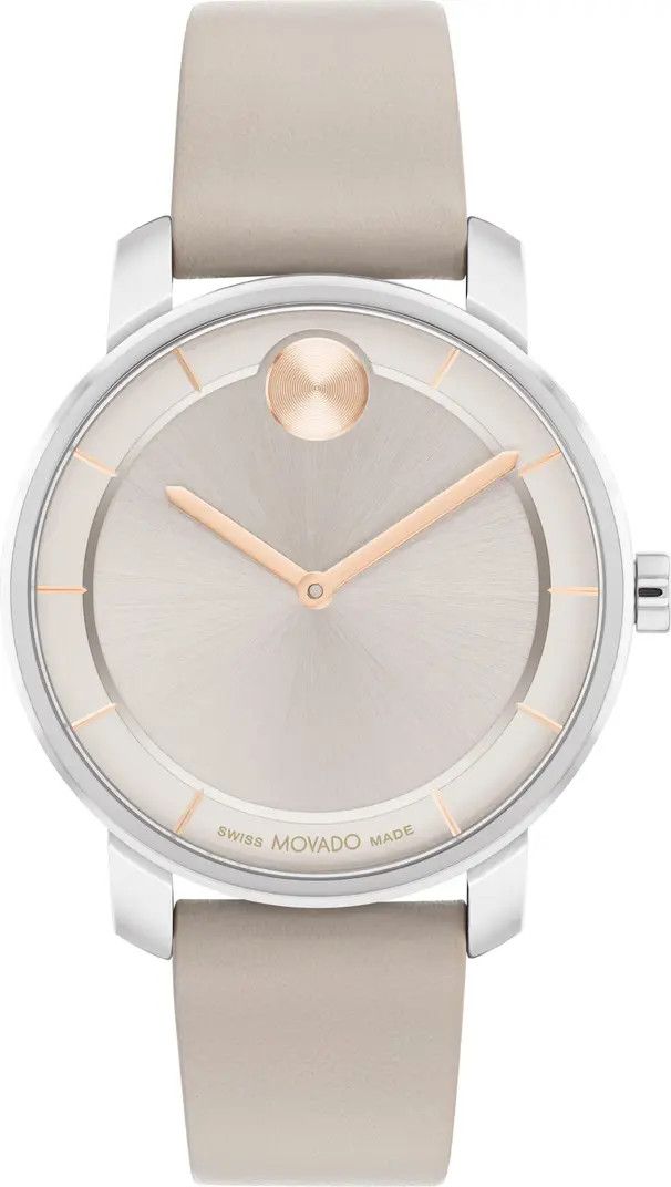 Movado Bold Horizon Leather Strap Watch, 34mm | Nordstrom | Nordstrom