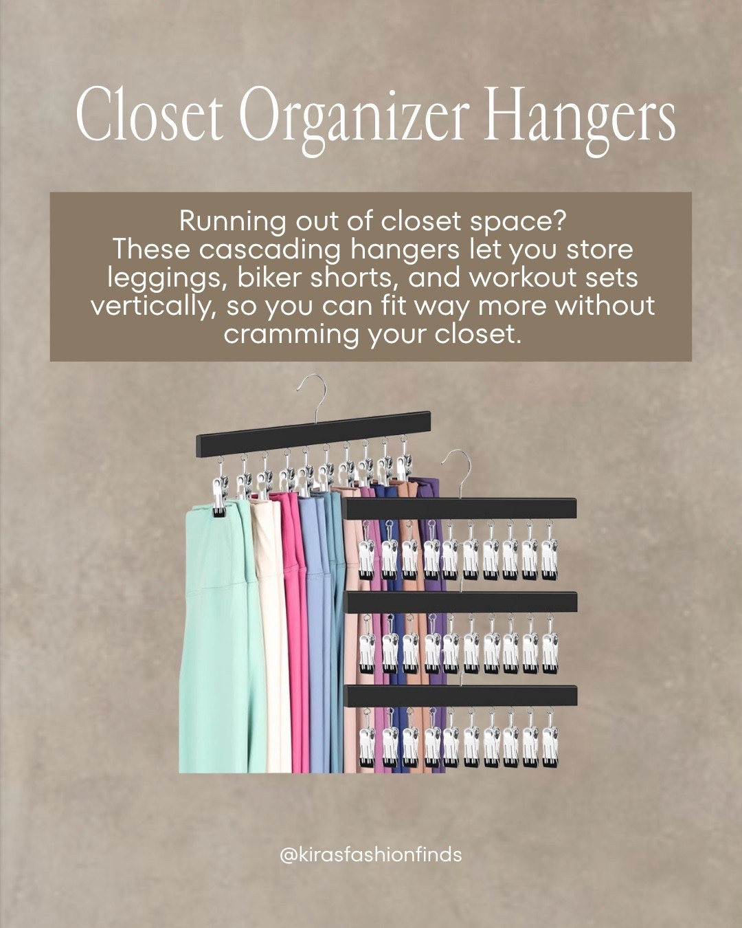 ✨ Okay… you NEED to check these out! These closet organizer hangers are such a game changer. They help save so much space by storing leggings, shorts, skirts, and workout sets vertically while keeping everything easy to see and grab. My closet feels so much more organized!

🤍 En serio, tienen que ver estos organizadores para el clóset. Ahorran muchísimo espacio al guardar leggings, shorts, faldas y conjuntos de ejercicio de forma vertical. Todo queda más ordenado, fácil de encontrar y el clóset se ve mucho más limpio.

Shop the links below.

Follow me on Instagram and YouTube @kirasfashionfinds

#LTKHome #LTKvlog