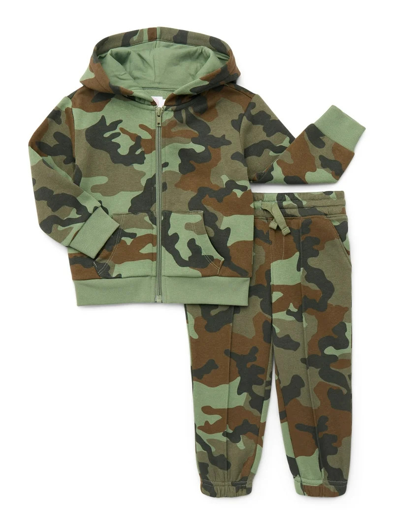 Wonder Nation Toddler Boys Hoodie and Pants Fleece Set, 2-Piece, Sizes 12M-5T | Walmart (US)