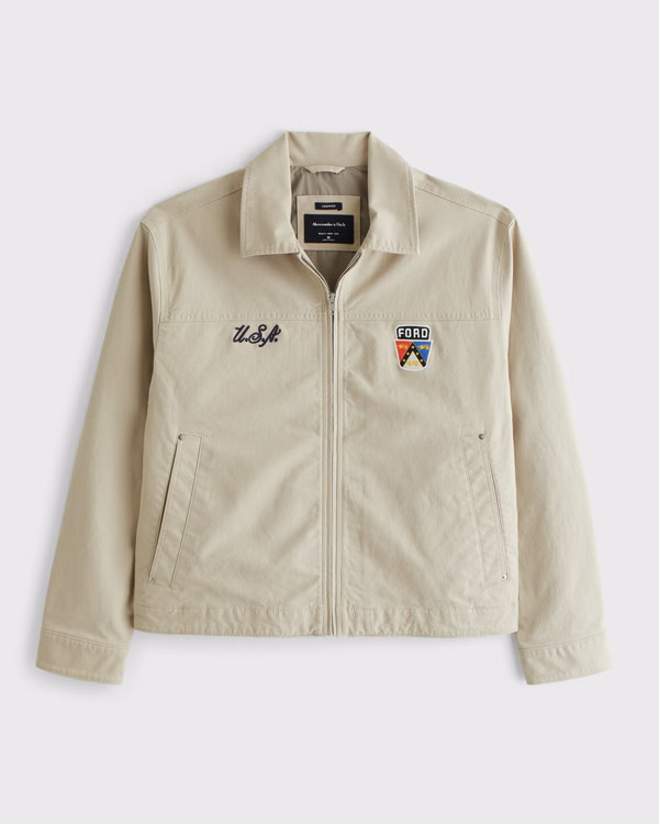 Ford Cropped Zip Workwear Jacket | Abercrombie & Fitch (US)