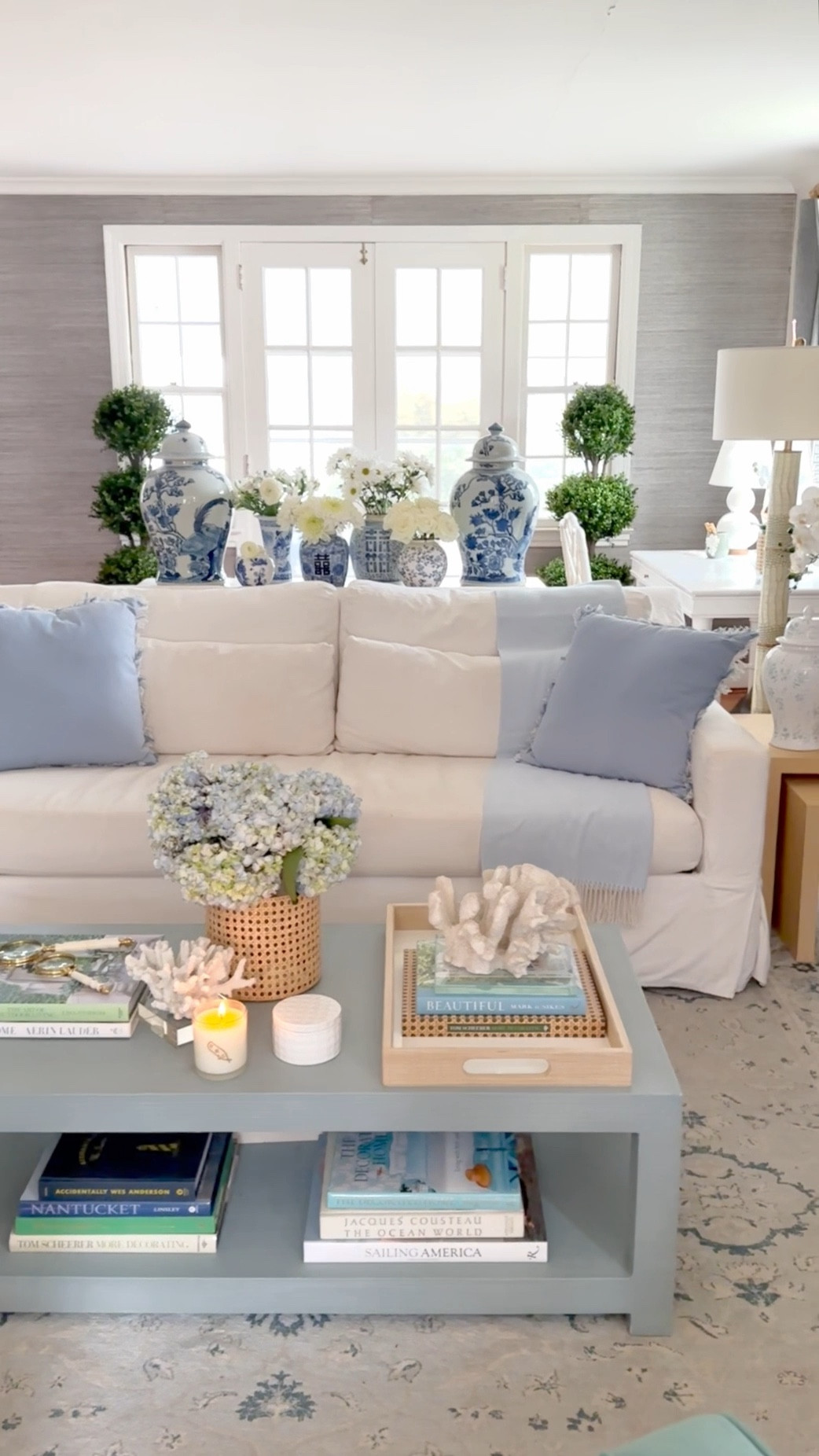 Our coffee table is on sale! All room decor & furniture linked for you.

Blue coffee table, parsons table, coffee table, raffia coffee table, white slipcovered sofa, deep seated sofa, white sofa, coffee table books, raffia tray, raffia table, cane vase, chippendale chair, Serena and Lily, Ballard designs, pottery barn 

#LTKFind #LTKhome #LTKsalealert