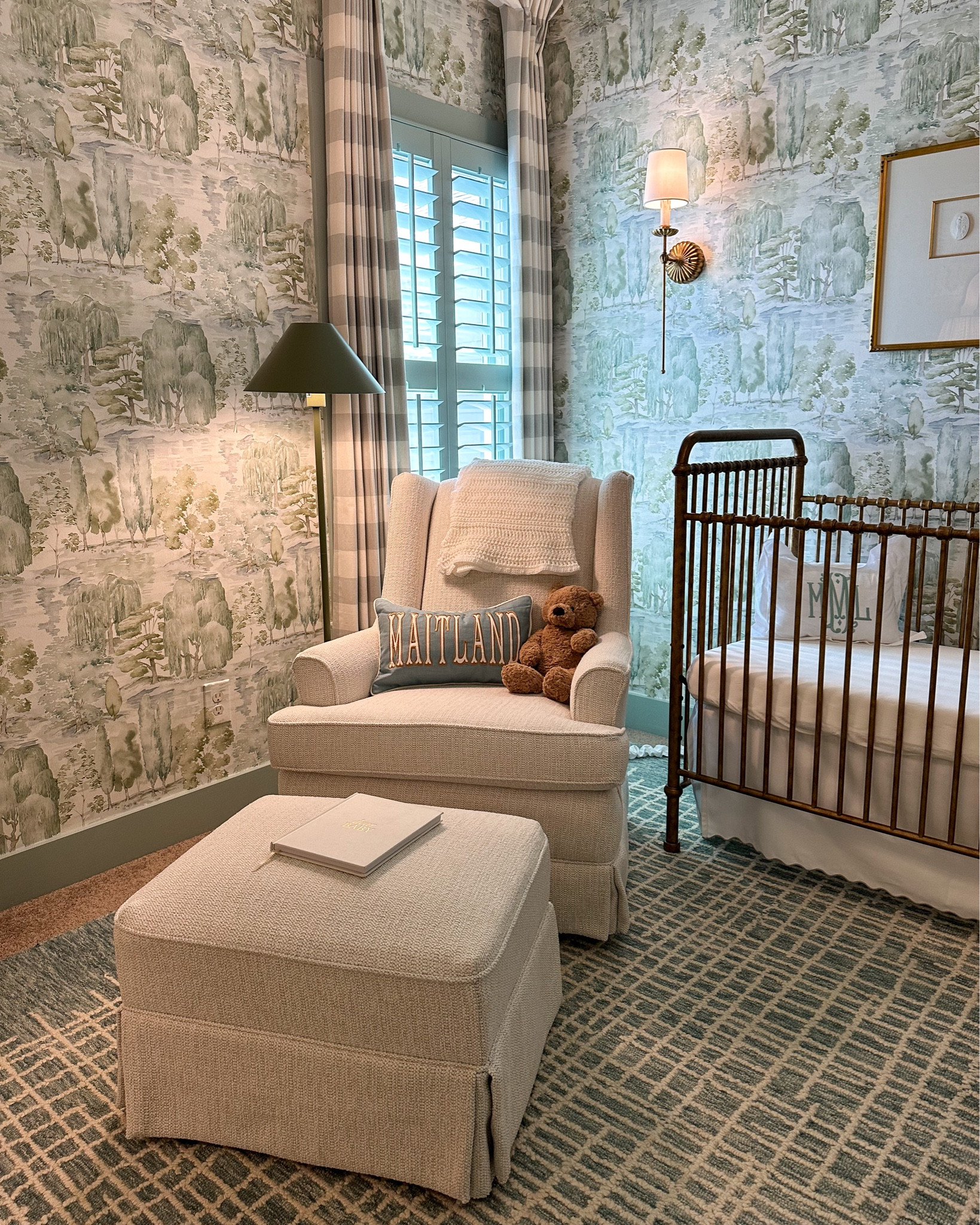 Have loved sitting in this chair and writing in my Dear Baby journal all pregnancy. Seriously one of my favorite little corners in the house now. Can’t wait for little Maitland to be in here!

Linking everything I can! All the furniture, rug, and almost all lighting are from Mantooth Interiors in Homewood, AL. Give them a call to shop local and support my family’s business 🤍 the chair is Best brand from their store, couldn’t find the exact one to link but linked a similar option!

#nursery #nurserydecor #nurserydesign #nurseryinspo #boynursery #genderneutralnursery #wallpaper #interiordesign #visualcomfort #myballardstyle #reginaandrewdetroit #reginaandrew #serenaandlily #potterybarn #westelm #gabbyhome #namesakecrib

#LTKkids #LTKbaby #LTKhome