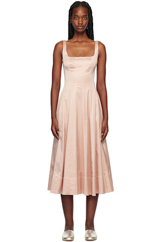 Pink Wells Midi Dress | SSENSE