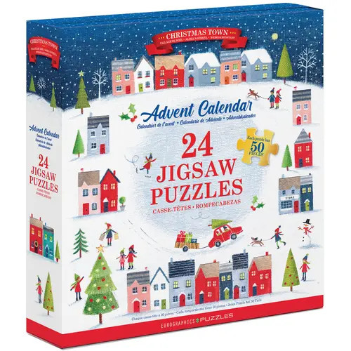 Eurographics Puzzle Advent Calendar Christmas Town in Multicolored at Nordstrom | Nordstrom