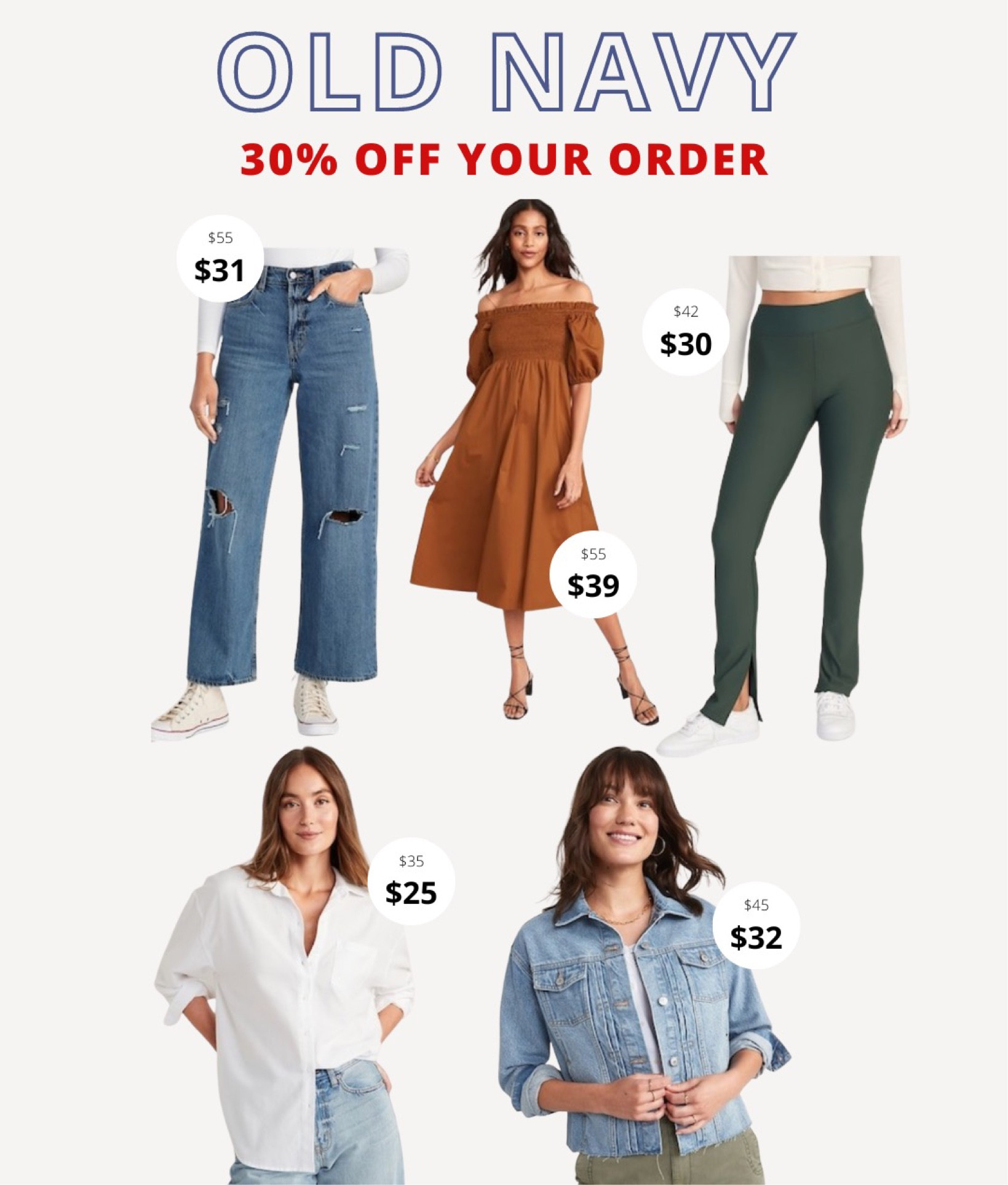 Old Navy 30% off your order for this Labor Day! 

#LTKunder50 #LTKSeasonal #LTKsalealert