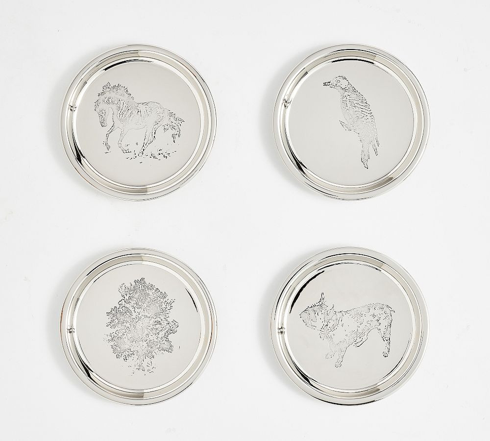 Brandon Maxwell Groveland Toile Icon Coasters - Mixed Set of 4 | Pottery Barn (US)