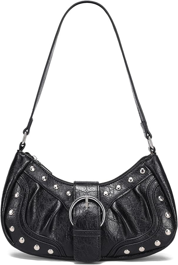 Y2K Purse Small Shoulder Bags for Women with Rivets Punk Style Goth Grunge Emo Handbag | Amazon (US)