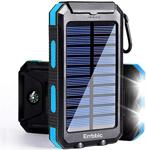 Solar Power Bank Portable Charger 20000mah Waterproof Battery Backup Charger Solar Panel Charger ... | Amazon (US)
