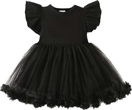 TENTIDE Baby Girl Butterfly Tutu Ruffle Sleeveless Dress 0-24 Months | Photograph Party Outfits B... | Amazon (US)