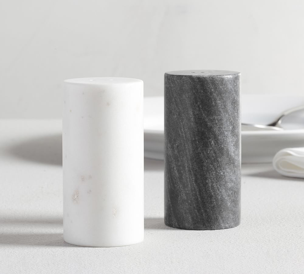Black & White Marble Salt & Pepper Shakers | Pottery Barn (US)