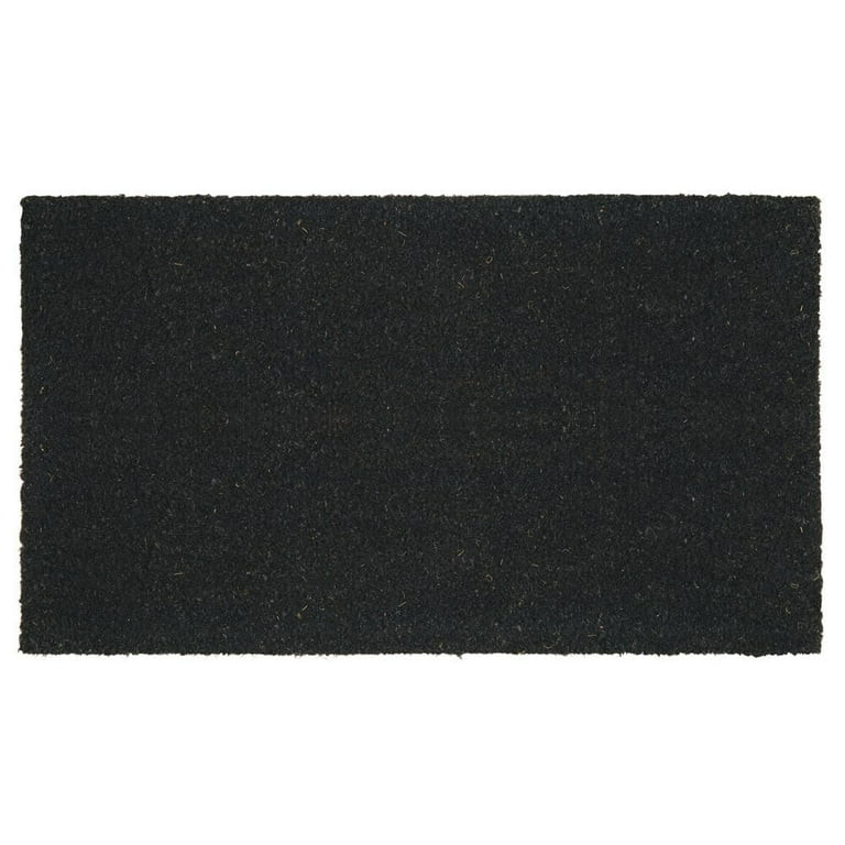 mDesign Doormat with Natural Fibers Decorative Script - Black | Walmart (US)